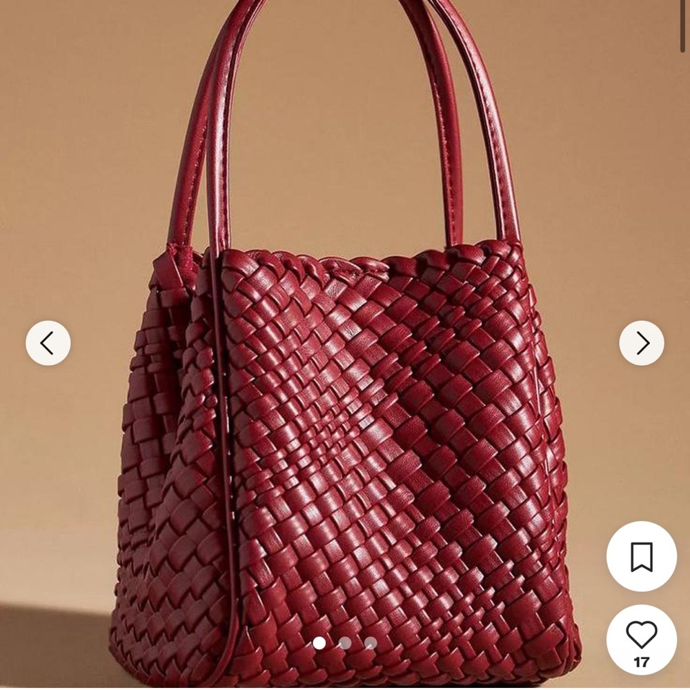 Anthropologie Mini Hollace Woven Tote in Burgundy
/ Red